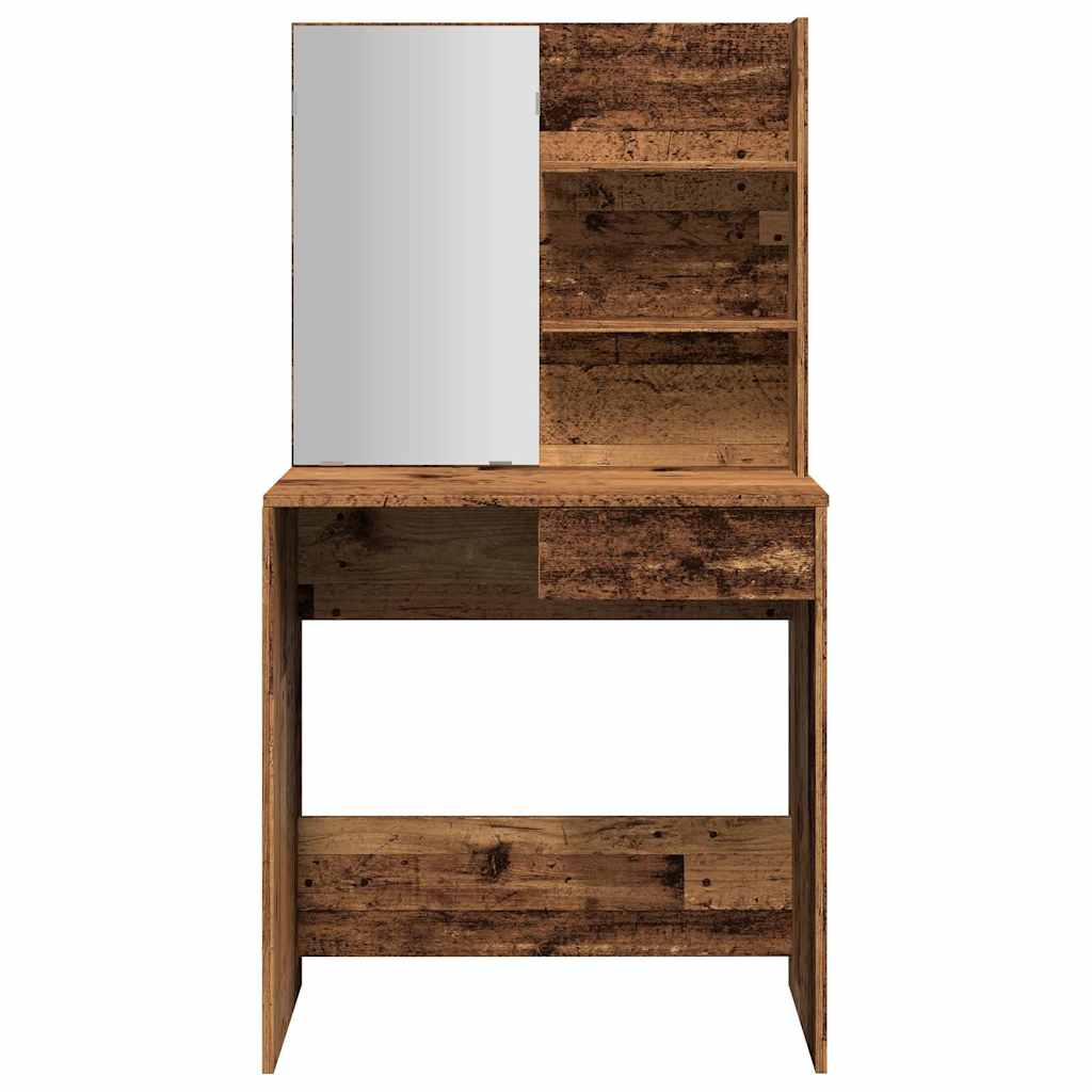 Toaletni stol s ogledalom Staro drvo 74,5x40x141 cm