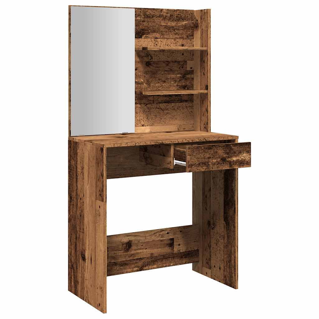 Toaletni stol s ogledalom Staro drvo 74,5x40x141 cm