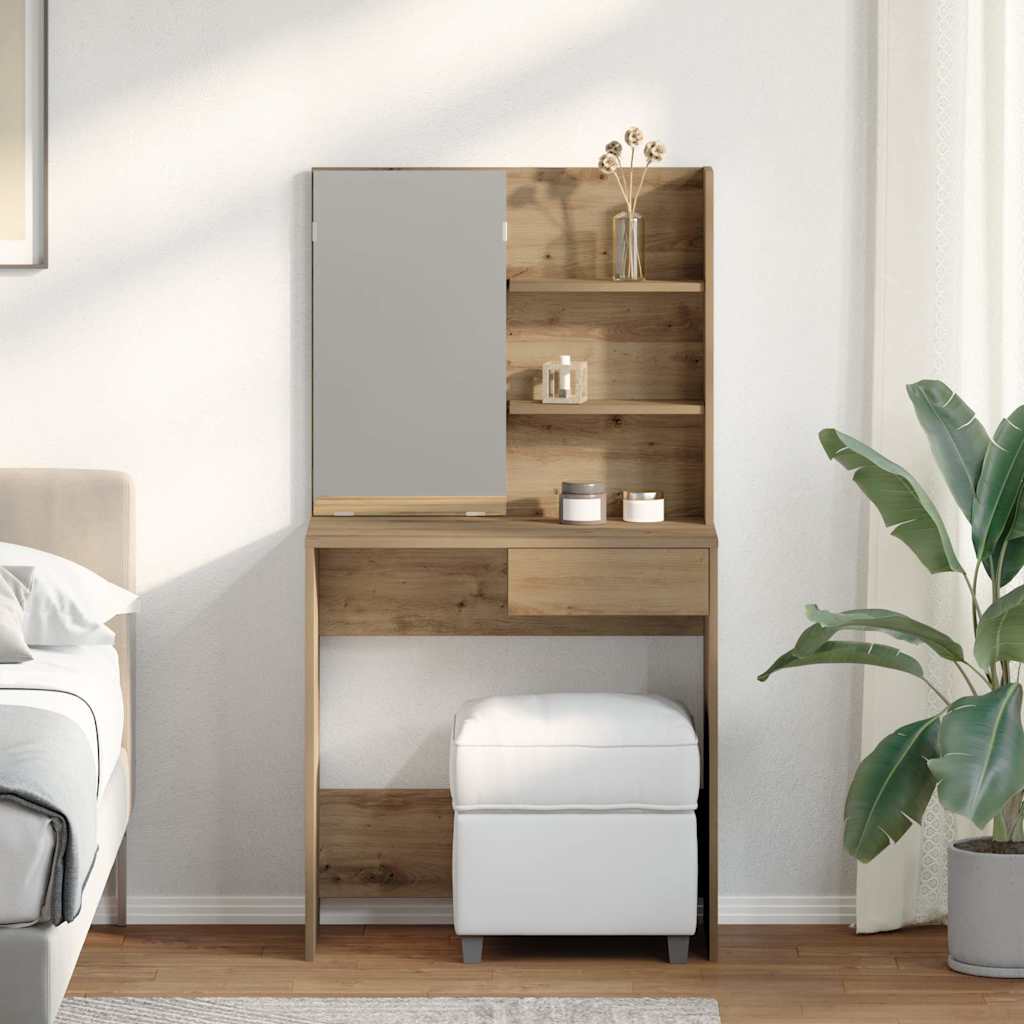 Toaletni stol s ogledalom Artisan hrast 74,5x40x141 cm