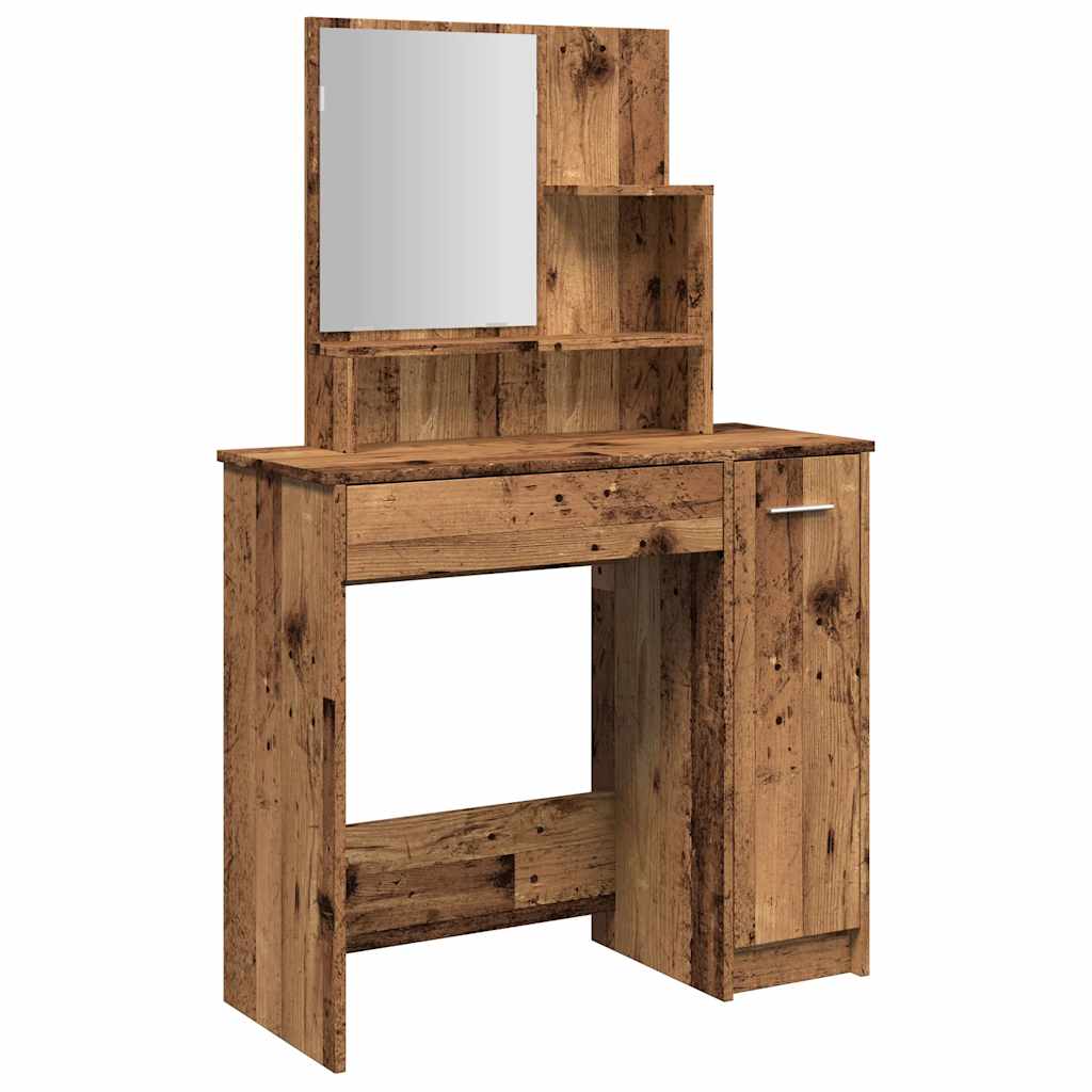 Toaletni stol s ogledalom Staro drvo 86,5x35x136 cm
