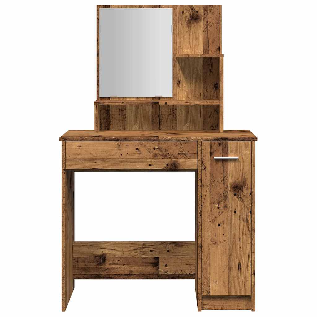 Toaletni stol s ogledalom Staro drvo 86,5x35x136 cm