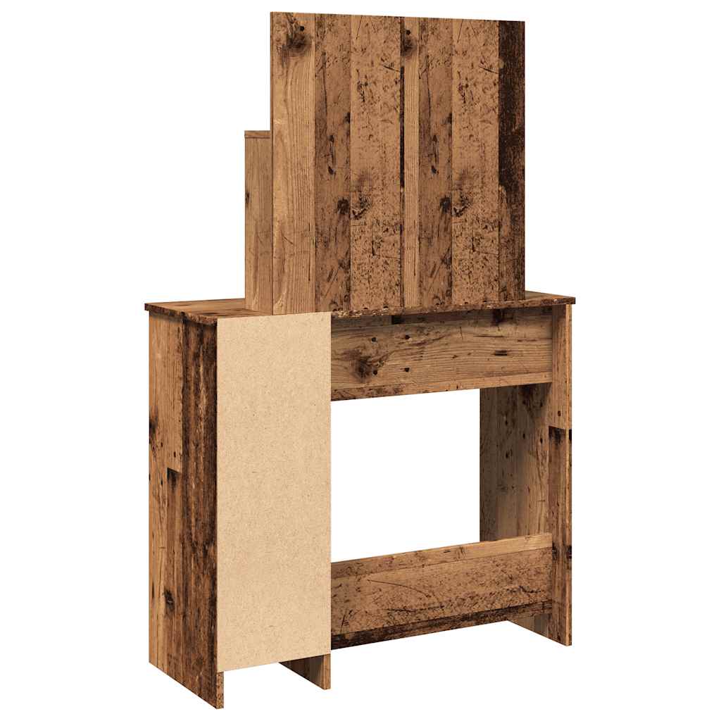 Toaletni stol s ogledalom Staro drvo 86,5x35x136 cm