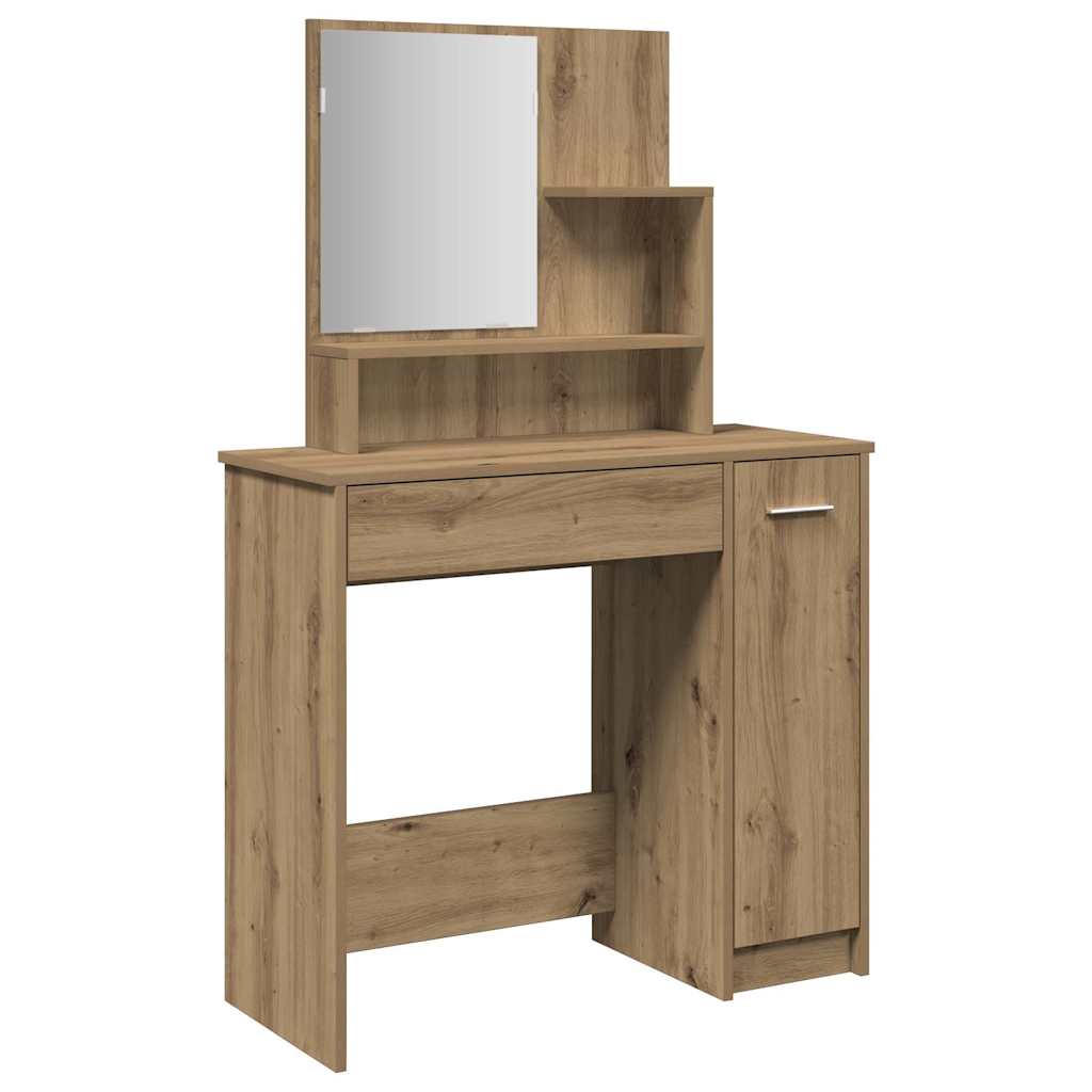 Toaletni stol s ogledalom Artisan hrast 86,5x35x136 cm