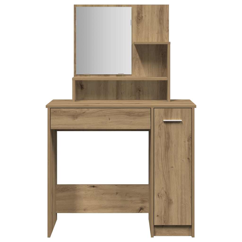 Toaletni stol s ogledalom Artisan hrast 86,5x35x136 cm