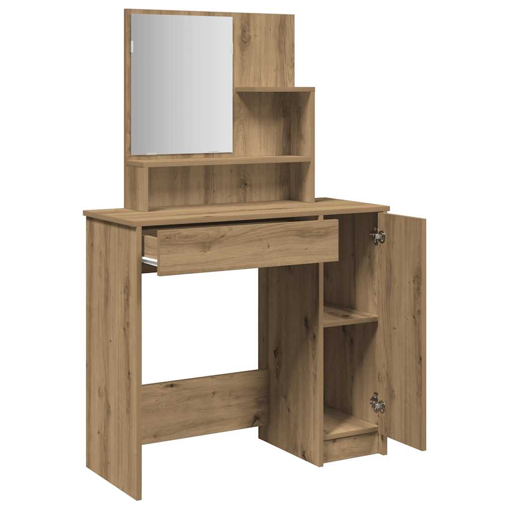 Toaletni stol s ogledalom Artisan hrast 86,5x35x136 cm