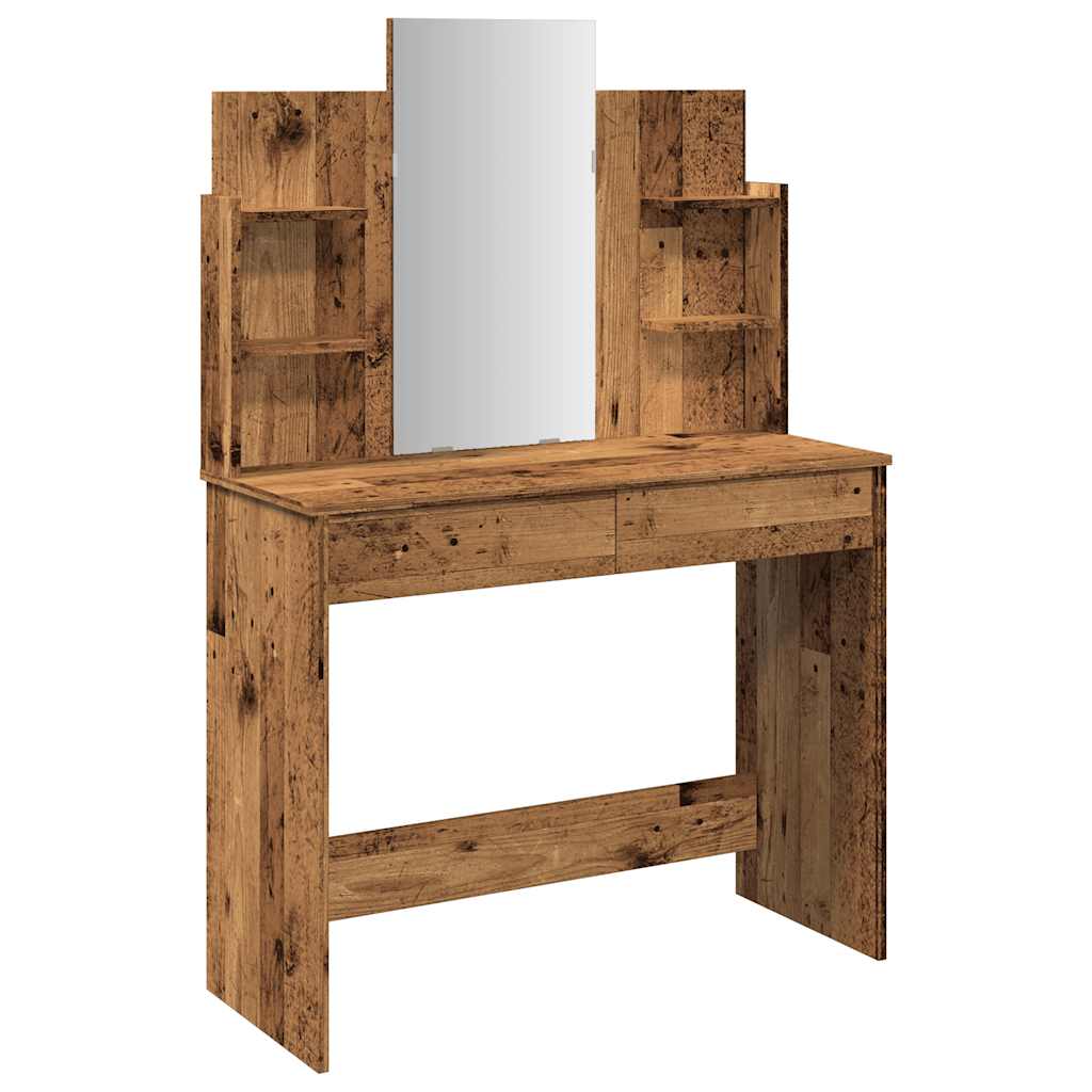 Toaletni stol s ogledalom Staro drvo 96x39x142 cm
