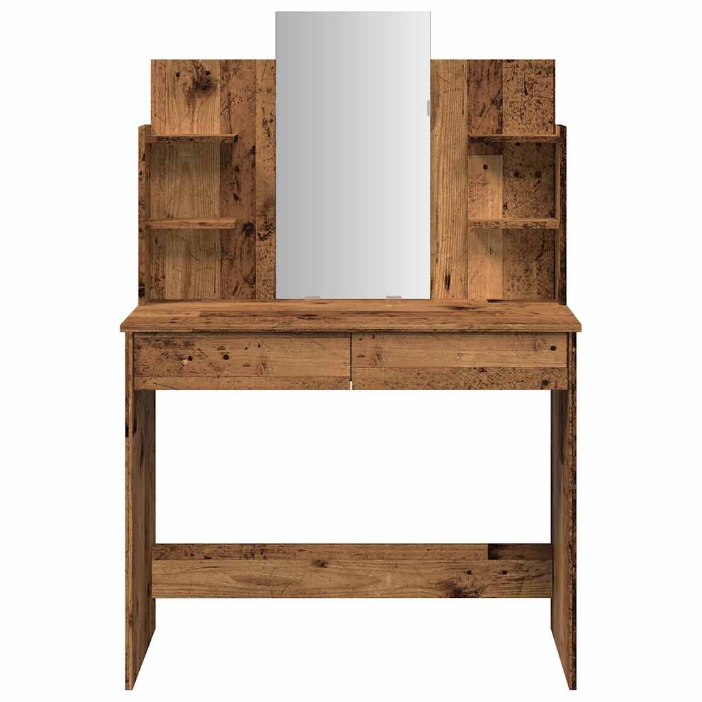 Toaletni stol s ogledalom Staro drvo 96x39x142 cm