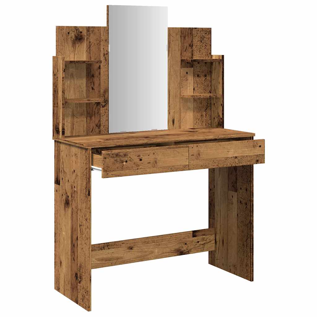 Toaletni stol s ogledalom Staro drvo 96x39x142 cm