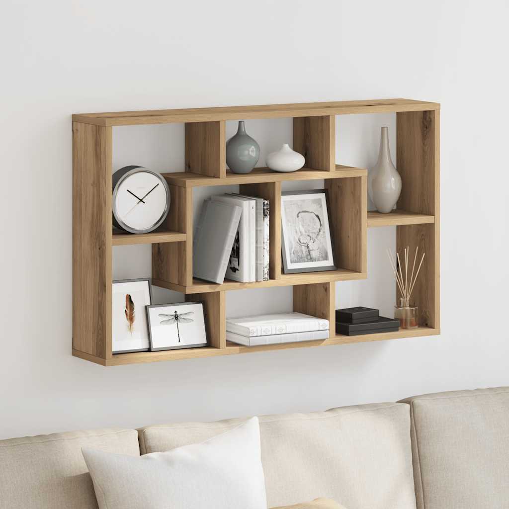 Zidna polica Artisan hrast 85x16x52,5 cm Konstruirano drvo