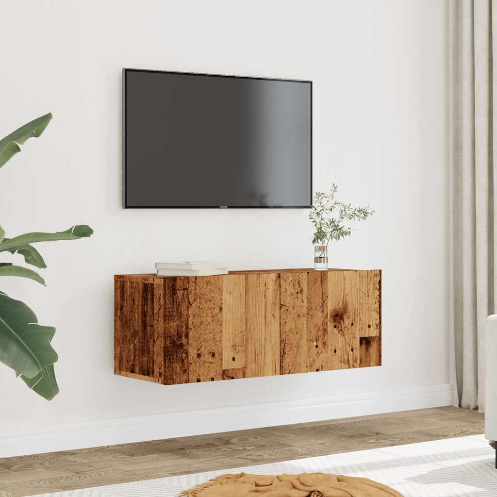 2-dijelni zidni TV ormarić Staro drvo 80x30x30 cm