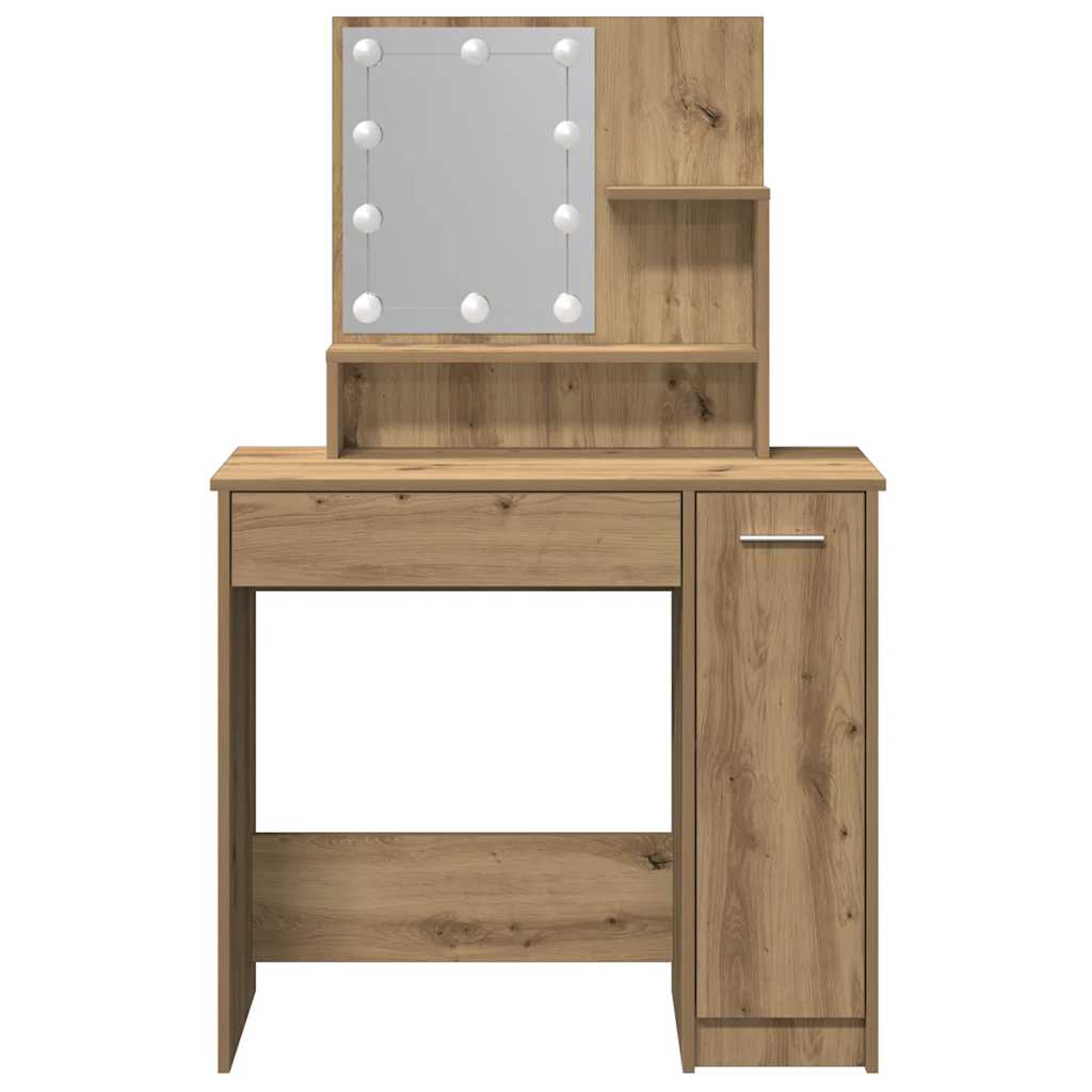 Toaletni stol s LED-om Artisan hrast 86,5x35x136 cm