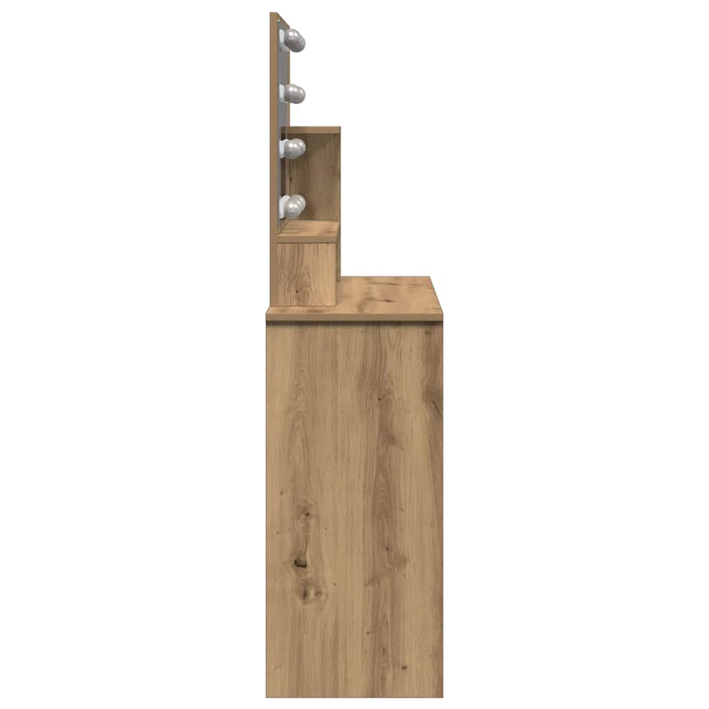 Toaletni stol s LED-om Artisan hrast 86,5x35x136 cm