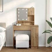 Toaletni stol s LED-om Artisan hrast 86,5x35x136 cm