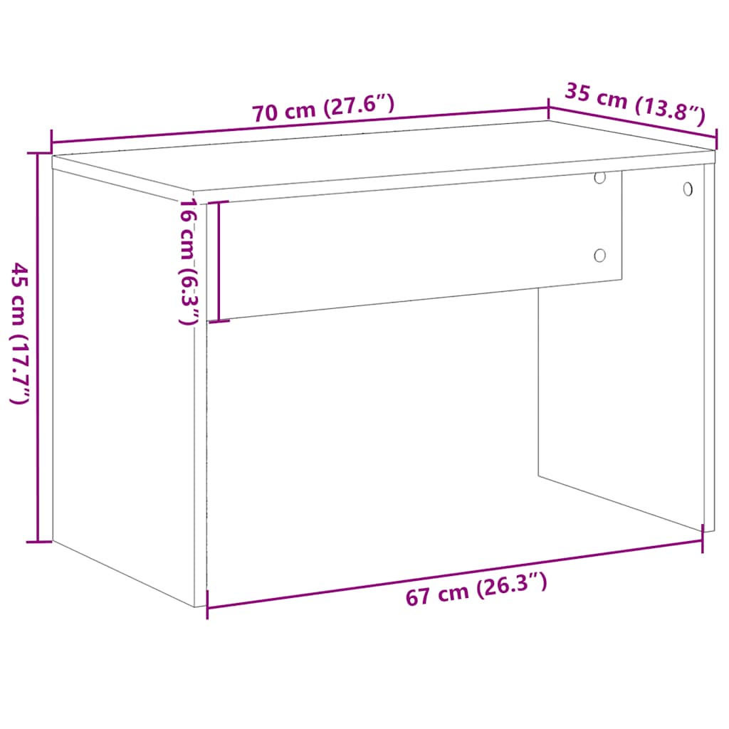 toaletni stolac staro drvo 70x35x45 cm konstruirano drvo