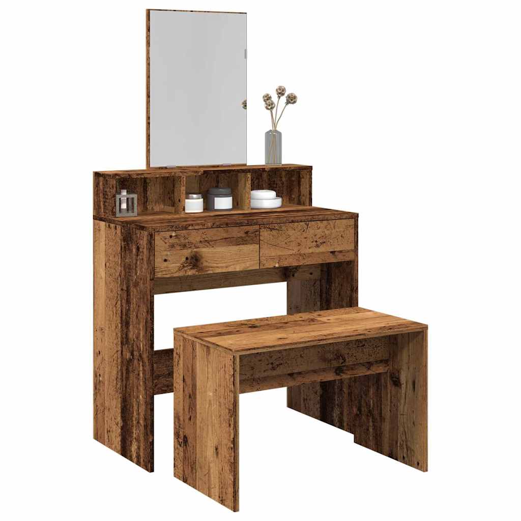 toaletni stolac staro drvo 70x35x45 cm konstruirano drvo