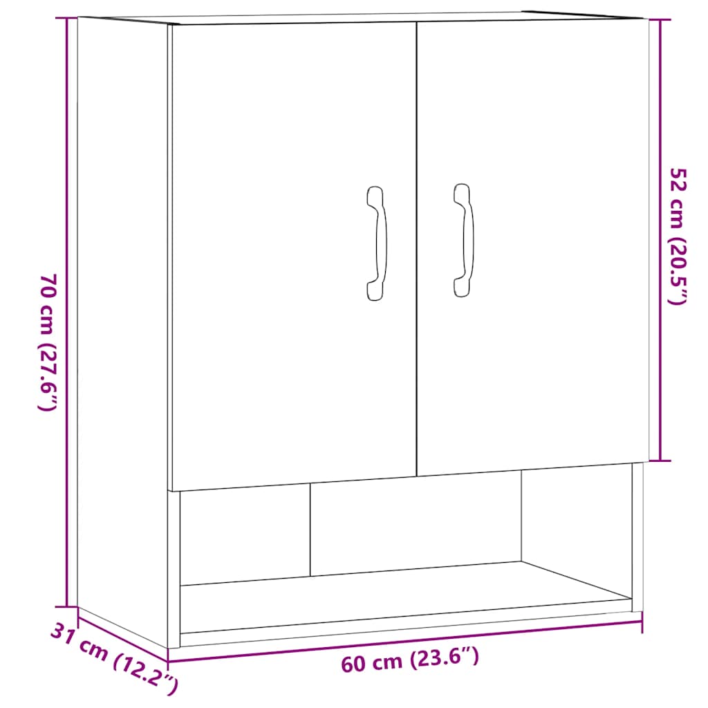 Zidni ormarić staro drvo 60x31x70 cm konstruirano drvo