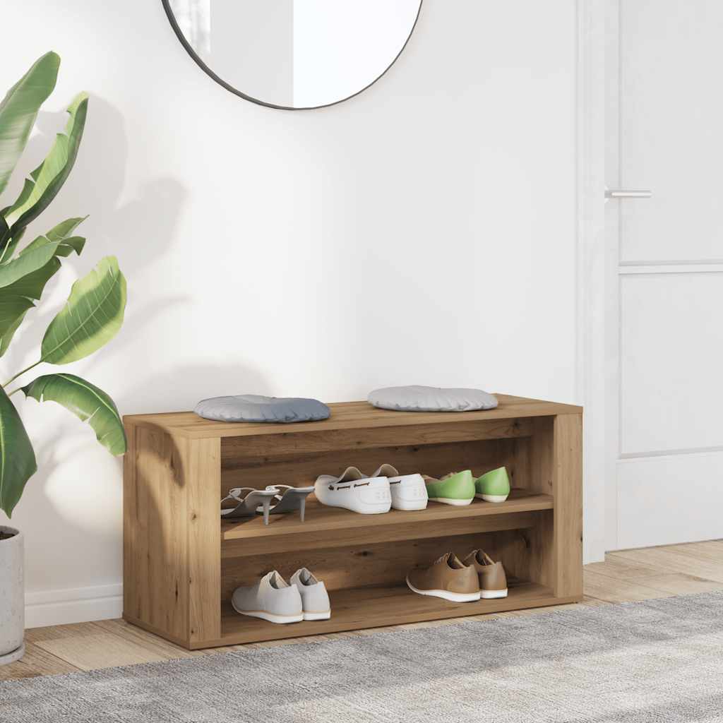 Klupa za cipele boja hrasta 100x35x45 cm konstruirano drvo