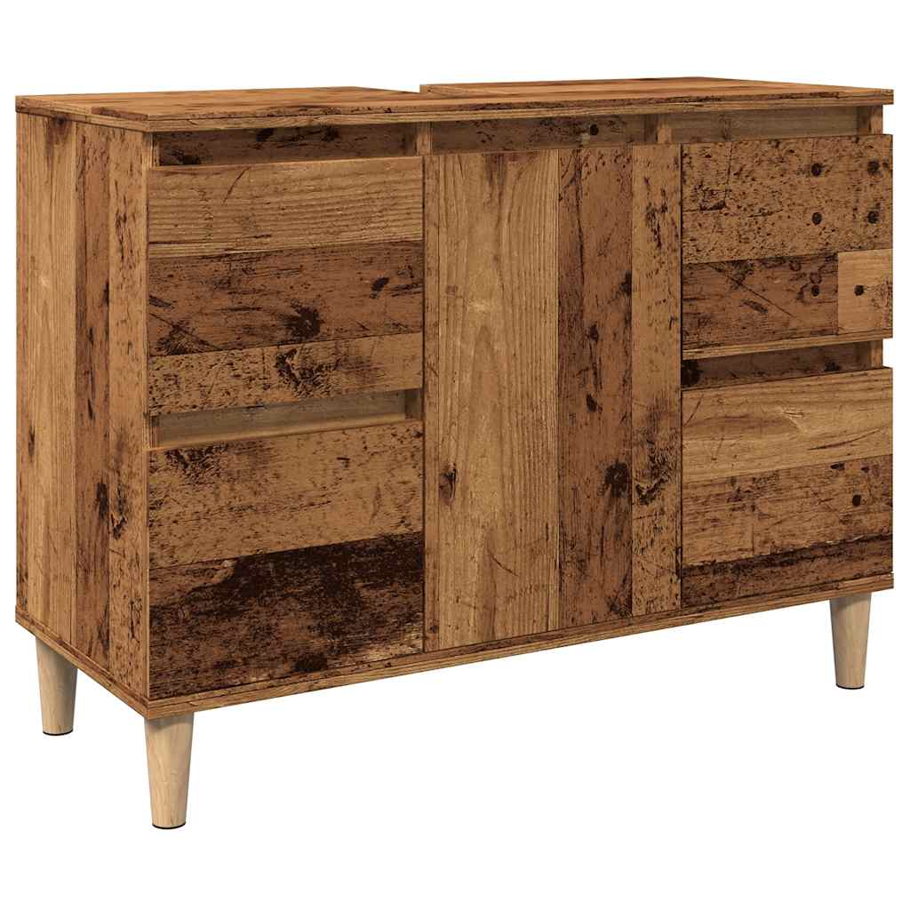 Ormarić za umivaonik boja drva 80x33x60 cm konstruirano drvo