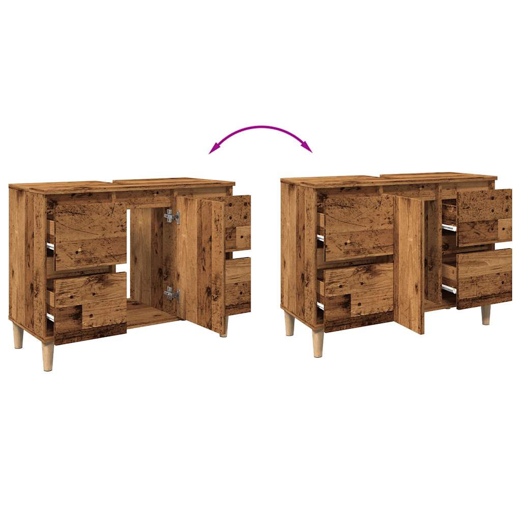 Ormarić za umivaonik boja drva 80x33x60 cm konstruirano drvo