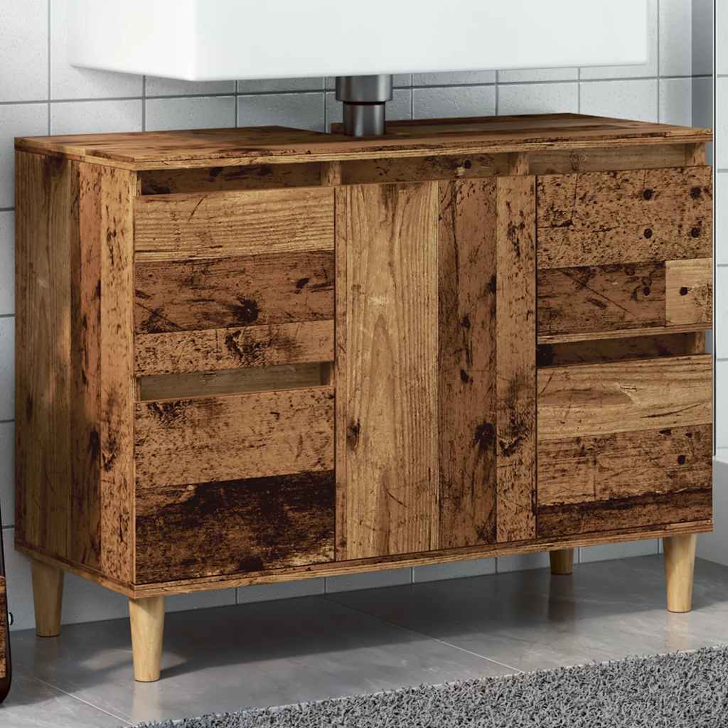 Ormarić za umivaonik boja drva 80x33x60 cm konstruirano drvo
