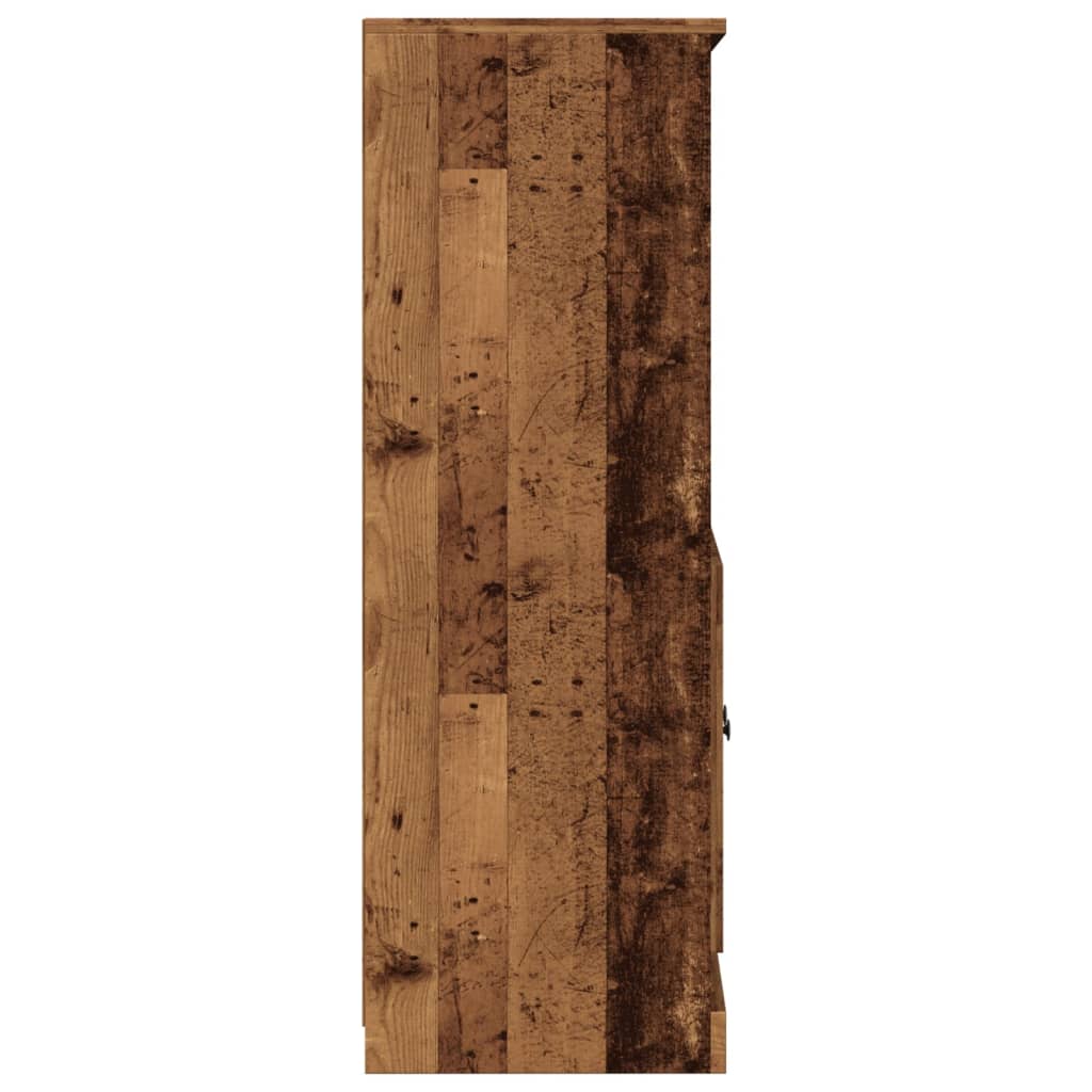 Visoka komoda boja drva 60 x 35,5 x 103,5 cm konstruirano drvo