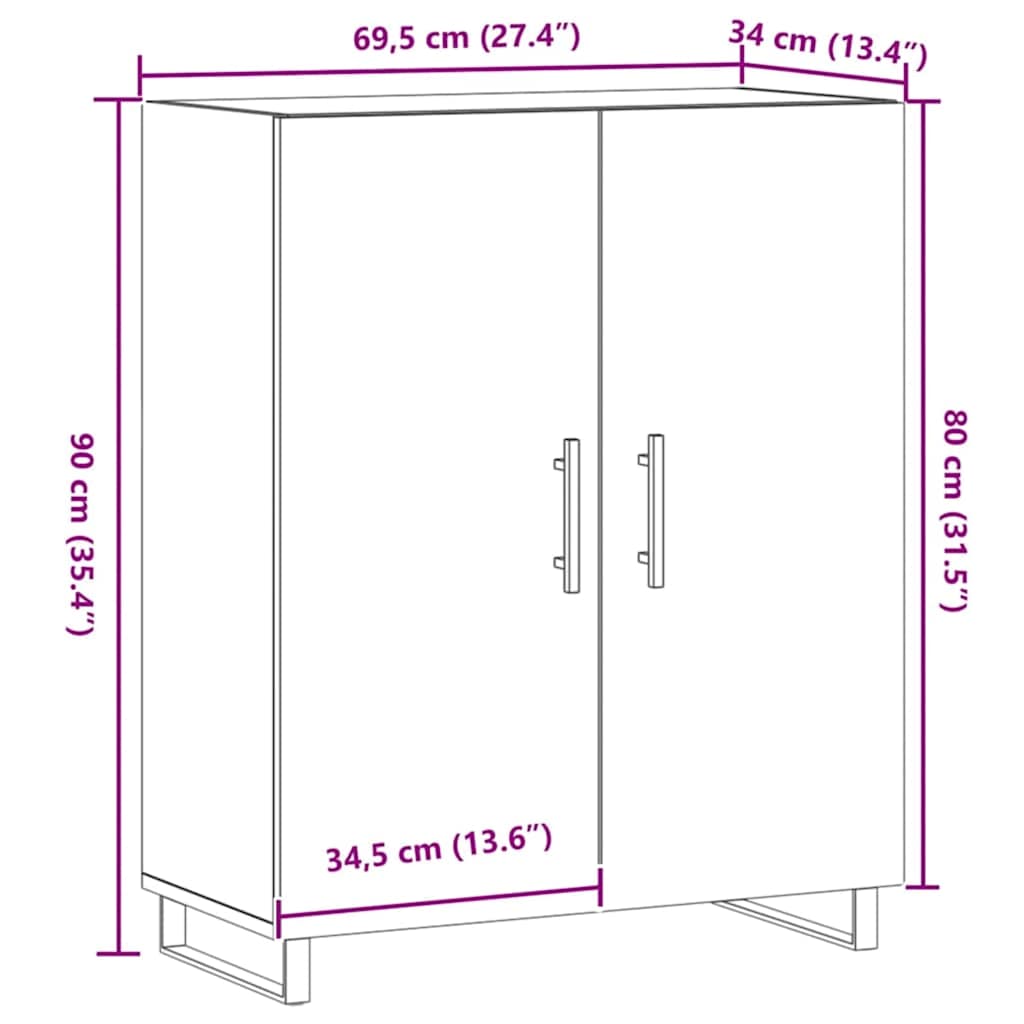 Komoda Artisan hrast 69,5x34x90 cm izrađeno drvo