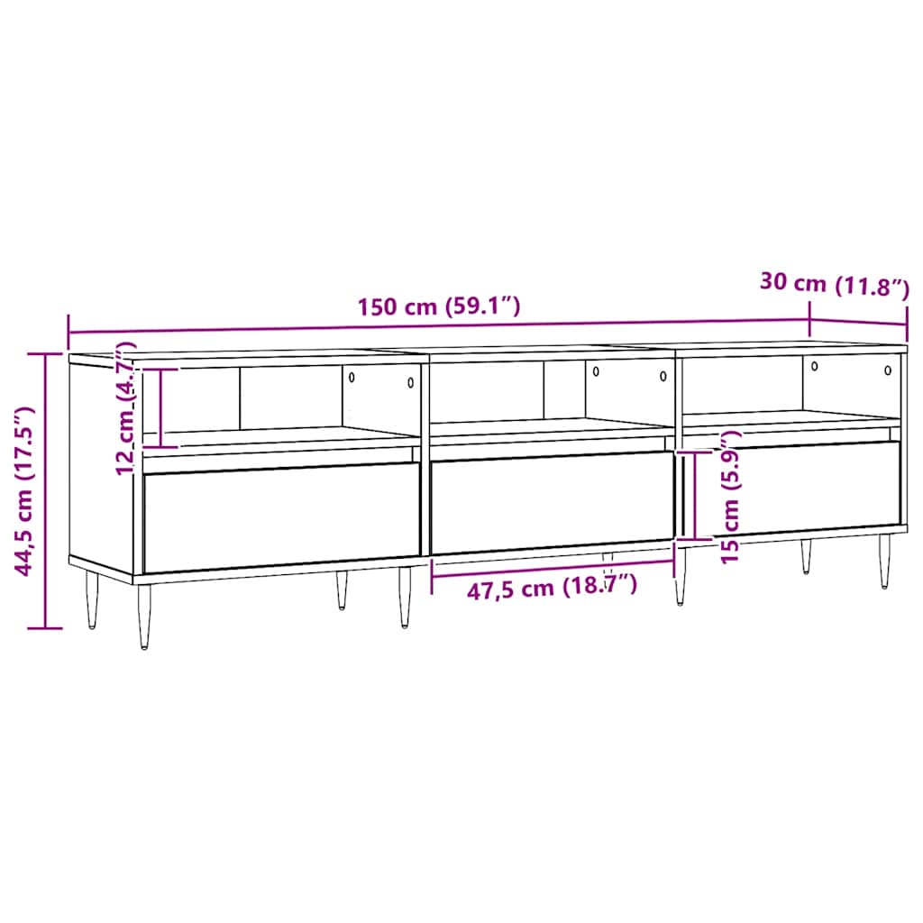 TV ormarić Artisan hrast 150x30x44,5 cm izrađeno drvo