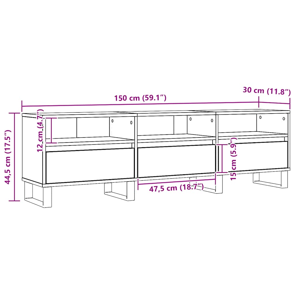 TV ormarić Artisan hrast 150x30x44,5 cm izrađeno drvo