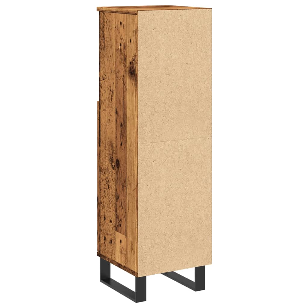 Kupaonski ormarić staro drvo 30x30x100 cm konstruirano drvo