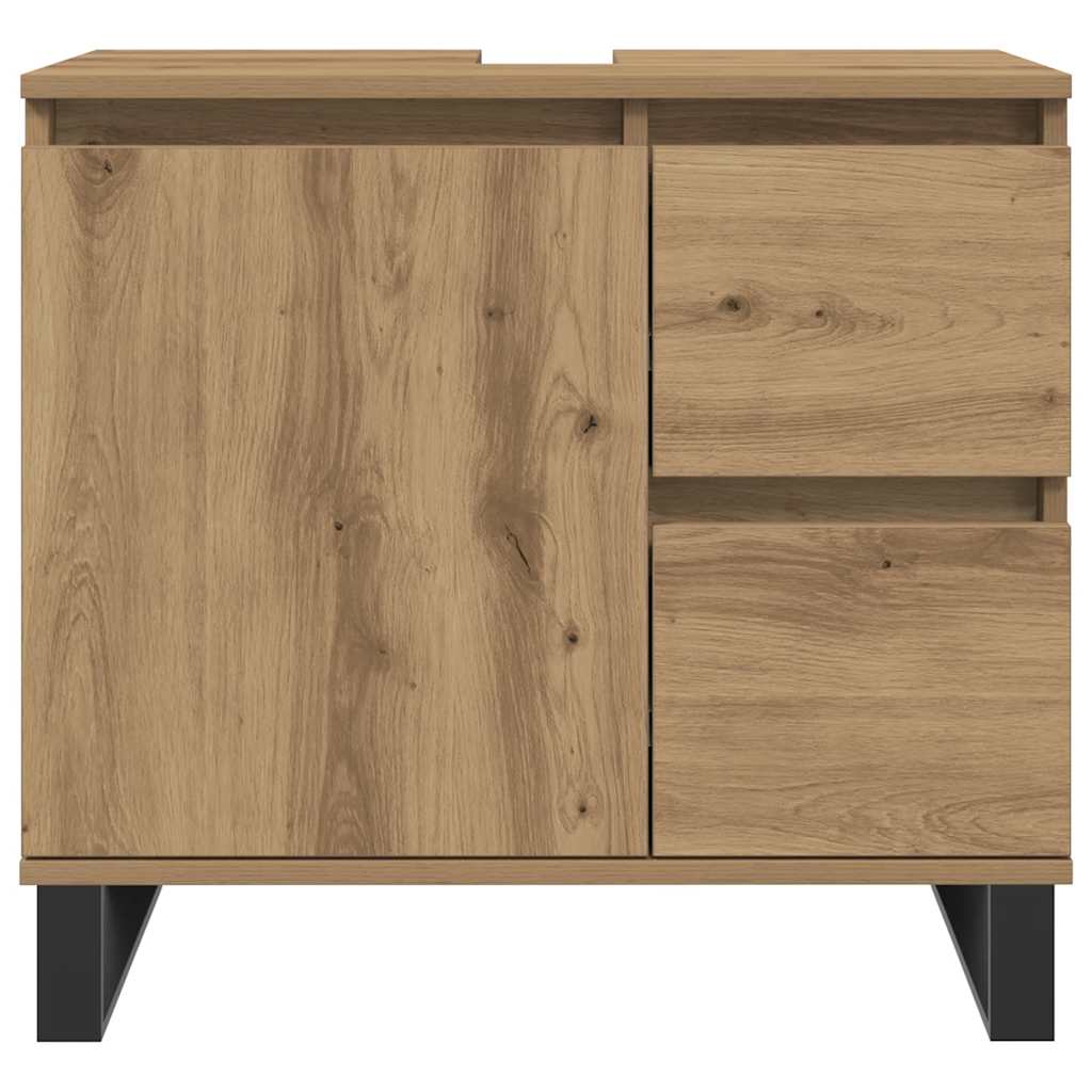 Kupaonski ormarić za umivaonik boja hrasta 65x33x60 cm drveni