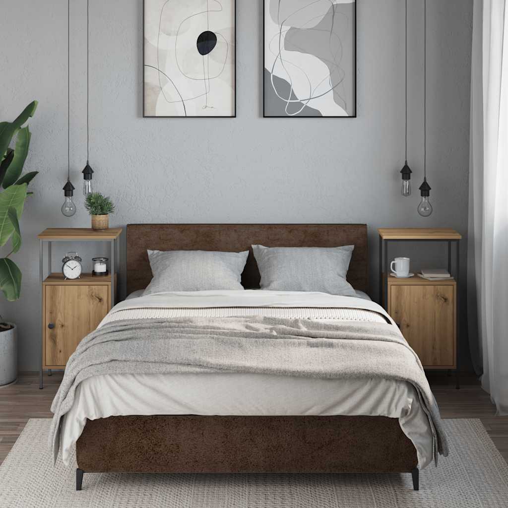 Noćni ormarići 2 kom Artisan hrast 41x31x80 cm izrađeno drvo