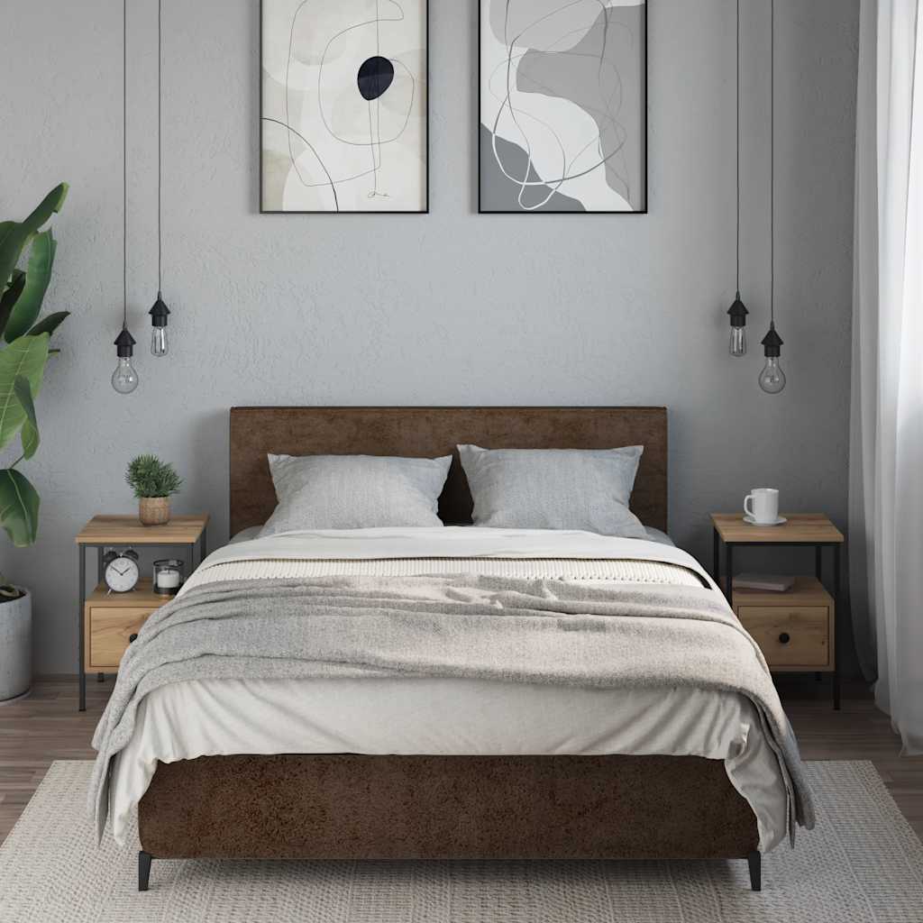 Noćni ormarići 2 kom Artisan hrast 34x36x50 cm izrađeno drvo