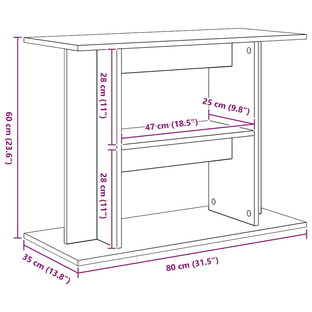 Stalak za akvarij Artisan hrast 80x35x60 cm Inženjersko drvo