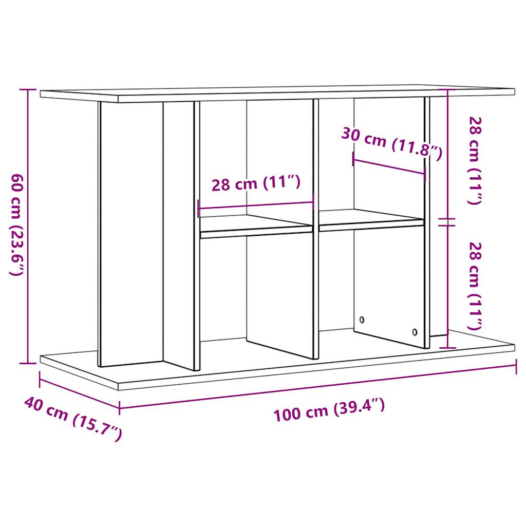 Stalak za akvarij staro drvo 100x40x60 cm konstruirano drvo