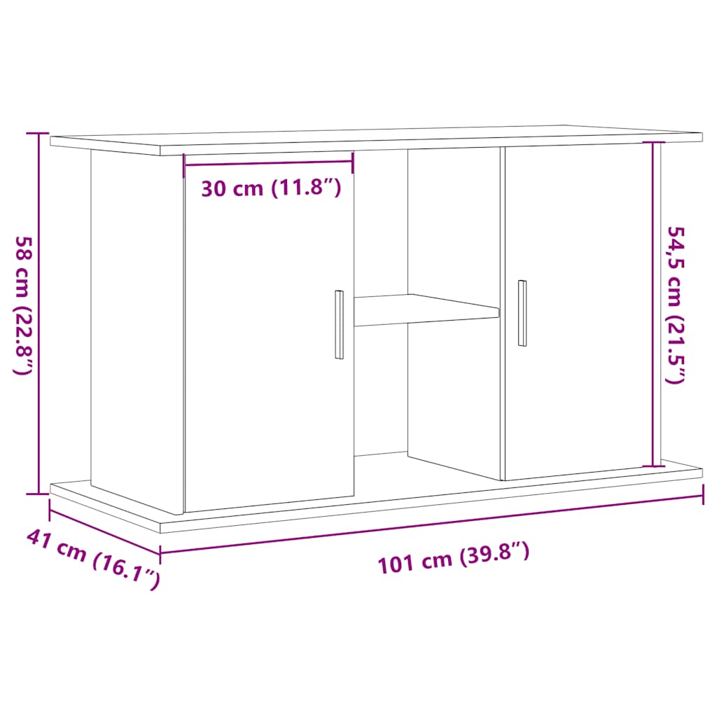 Stalak za akvarij staro drvo 101x41x58 cm konstruirano drvo