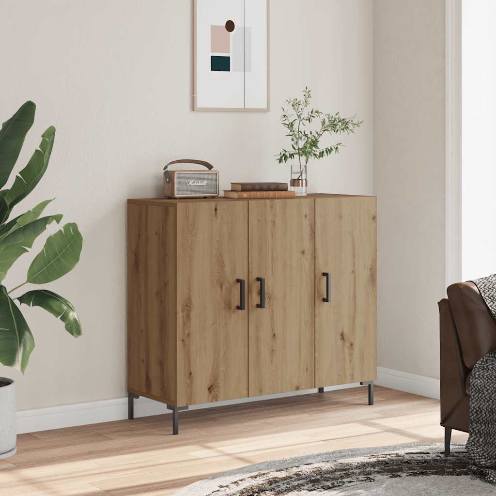 Komoda boja hrasta artisana 90 x 34 x 80 cm konstruirano drvo