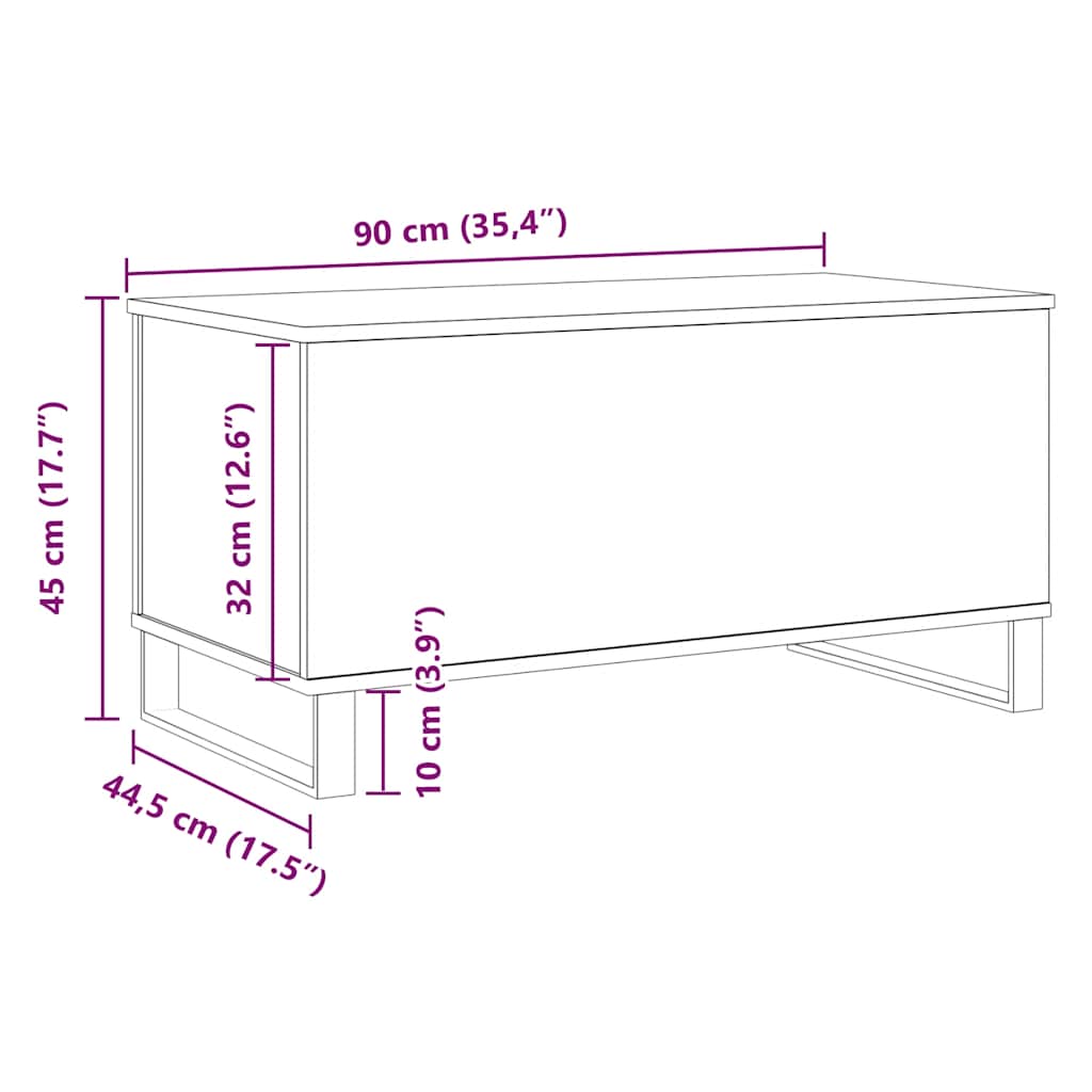 Stol za kavu Artisan hrast 90x44,5x45 cm izrađeno drvo