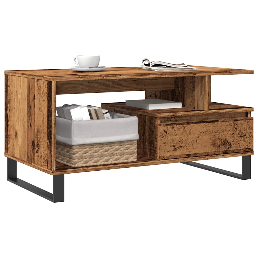Stolić za kavu boja staro drvo 90x49x45 cm konstruiranog drva