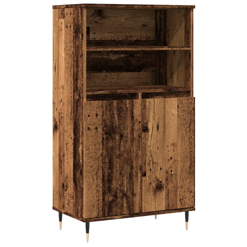 Visoka komoda boja staro drvo 60x36x110 cm konstruirano drvo