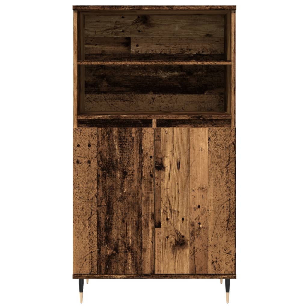 Visoka komoda boja staro drvo 60x36x110 cm konstruirano drvo
