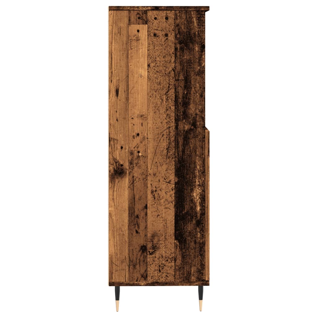 Visoka komoda boja staro drvo 60x36x110 cm konstruirano drvo