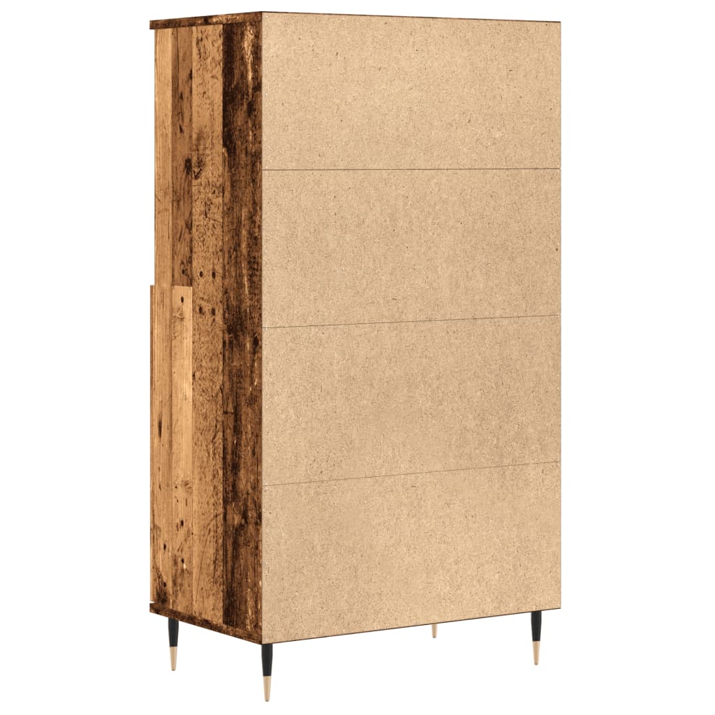 Visoka komoda boja staro drvo 60x36x110 cm konstruirano drvo