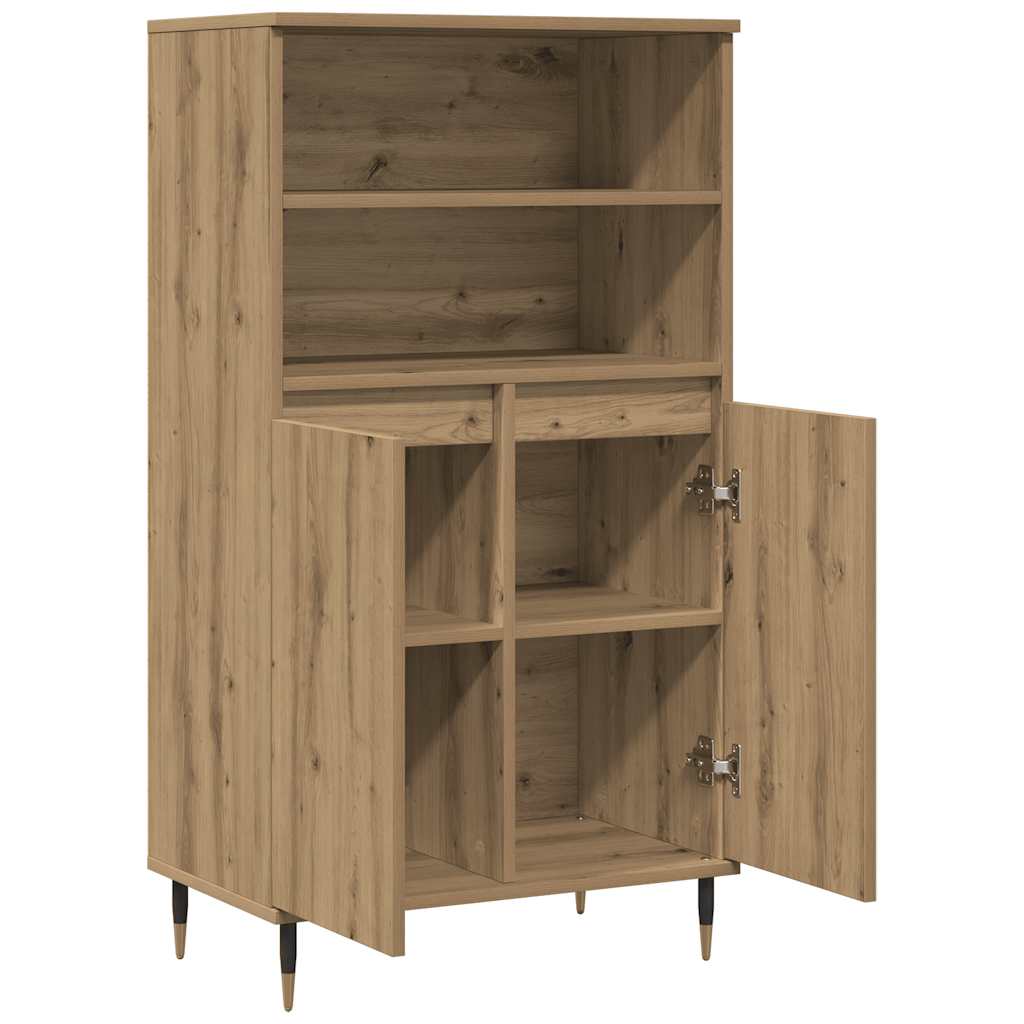 Visoka komoda boja hrasta artisan 60x36x110cm konstruirano drvo
