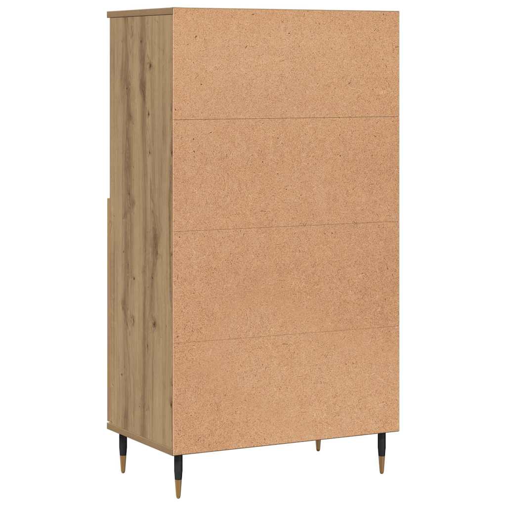 Visoka komoda boja hrasta artisan 60x36x110cm konstruirano drvo