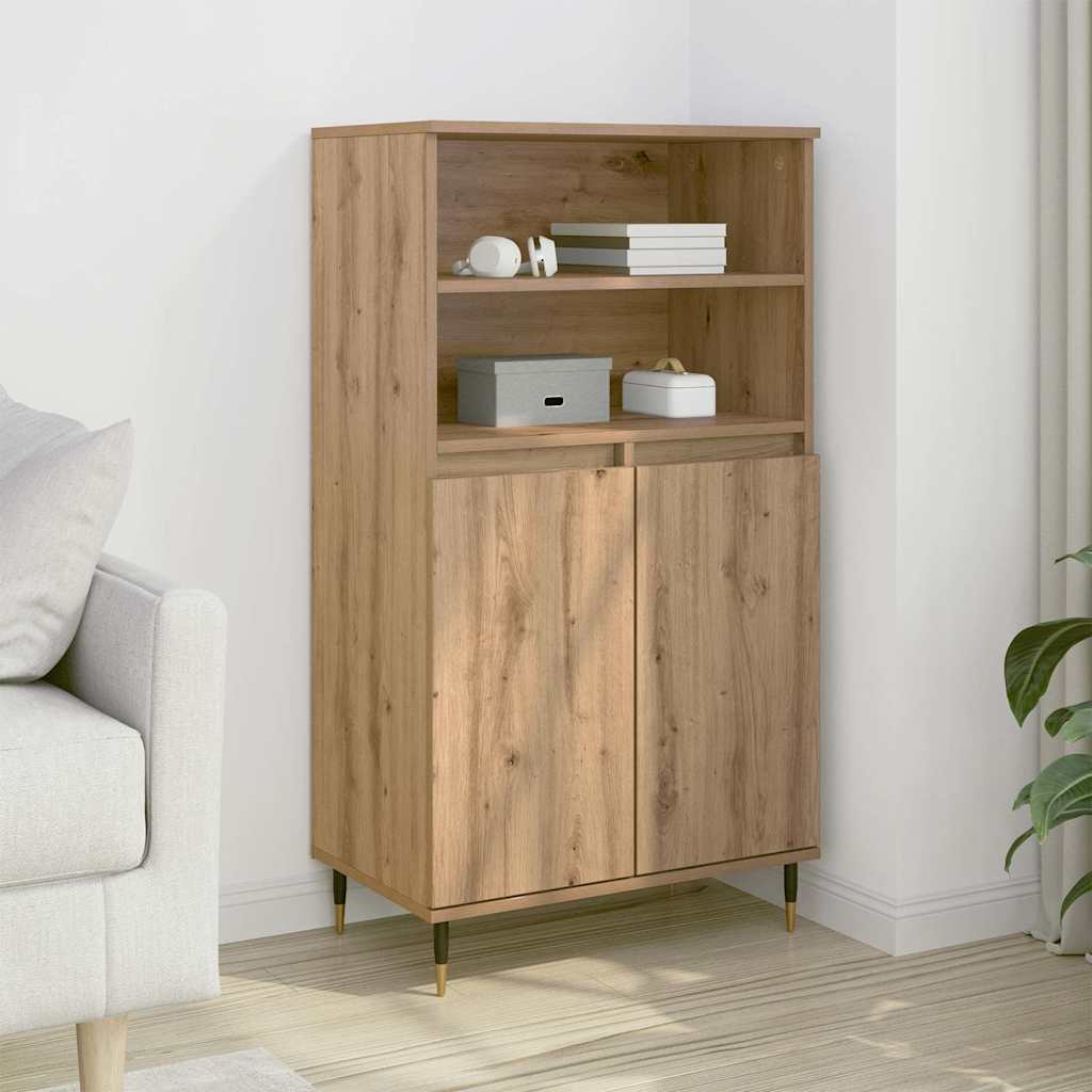 Visoka komoda boja hrasta artisan 60x36x110cm konstruirano drvo