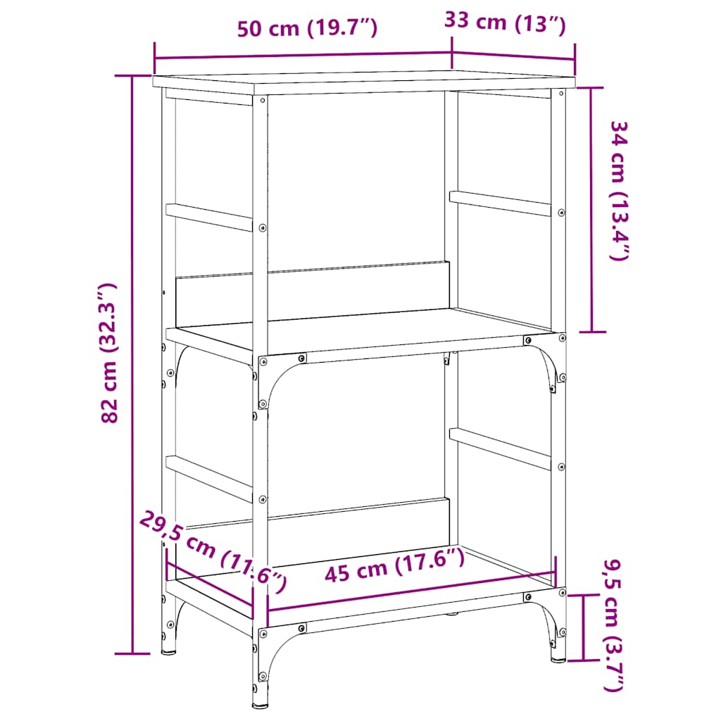Ormar za knjige staro drvo 50x33x82 cm konstruirano drvo