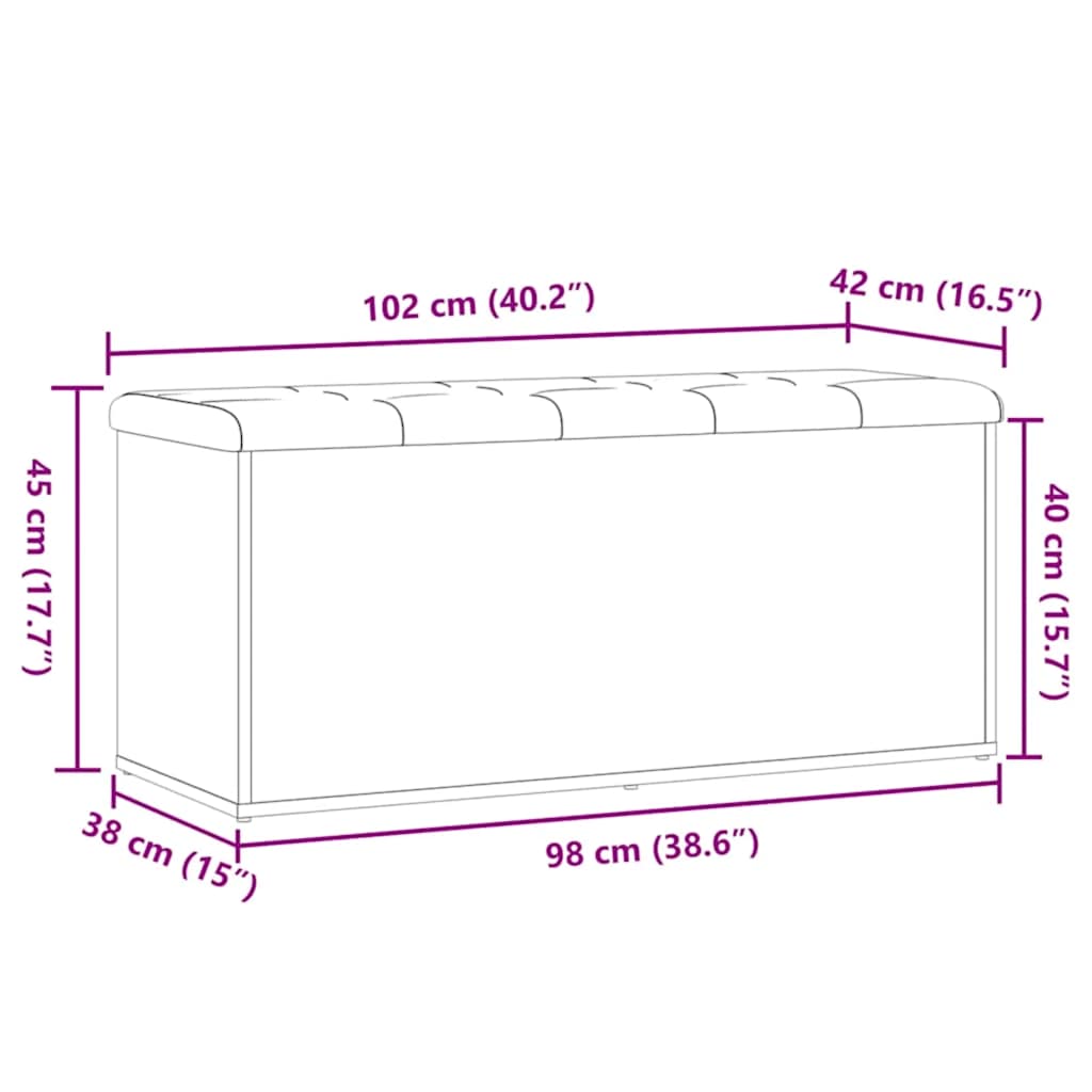 Klupa za odlaganje Artisan hrast 102x42x45 cm Inženjersko drvo