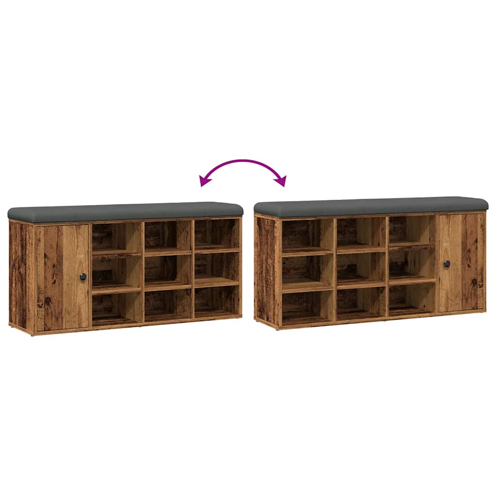 Klupa za cipele staro drvo 102x32x50 cm izrađeno drvo