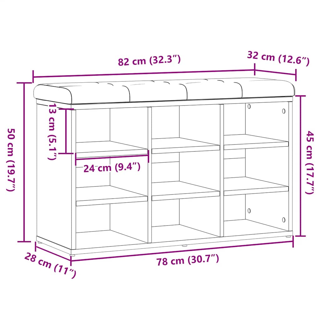 Klupa za cipele staro drvo 82x32x50 cm konstruirano drvo