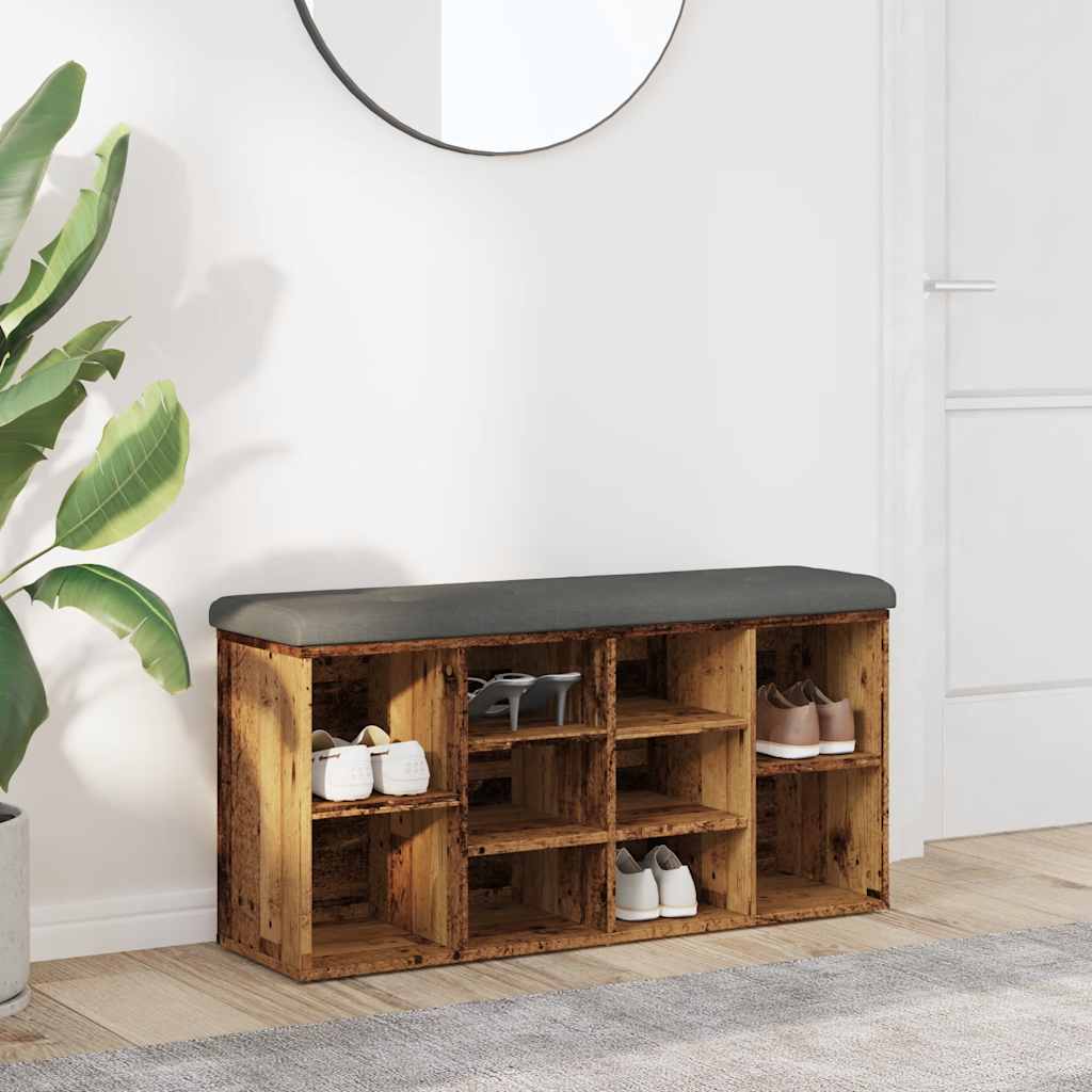 Klupa za cipele staro drvo 102x32x50 cm izrađeno drvo